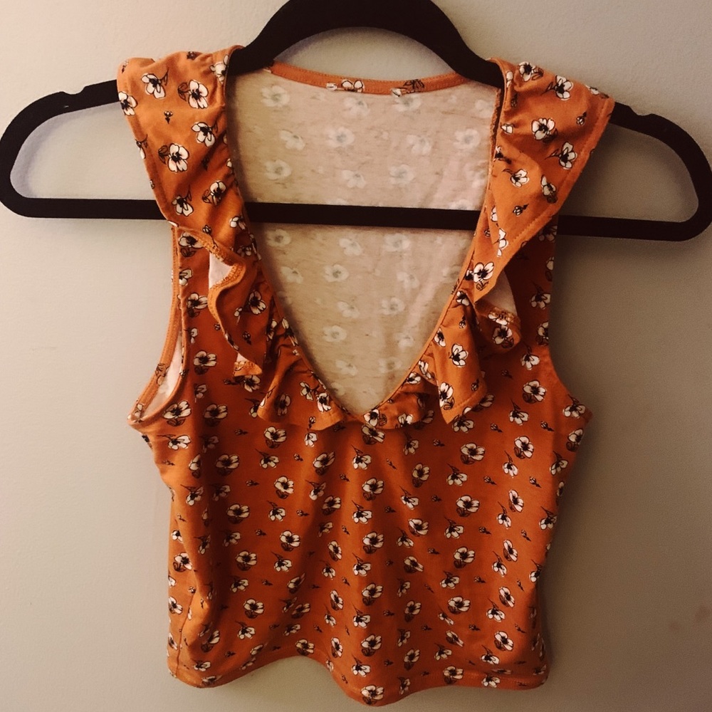 Hollister floral cropped tank top